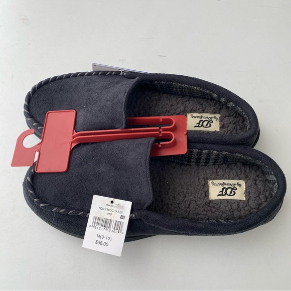 DEARFOAMS NWT $36 Mens Medium 9-10 Black Slip On Tony Moccasin Slippers main image 6